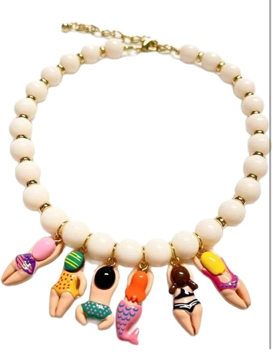 Anthropologie Jewelry - Beach Girl Charm Necklace | Pearl Beaded Statement Necklace #Summer Vacation Y2K